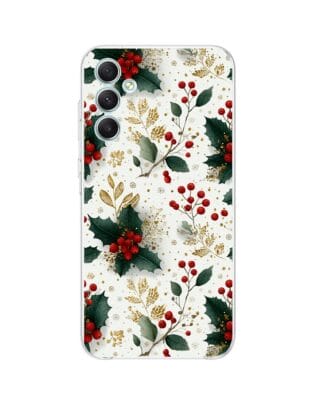 Etui do Samsung Galaxy A34 5G przeźroczyste, silikonowe Flexi, Przytulne święta, Ozdoby świąteczne