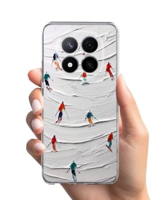 Etui do Xiaomi Redmi Note 14 Pro 4G przeźroczyste, silikonowe Flexi, Zimowa magia, Narciarski obraz