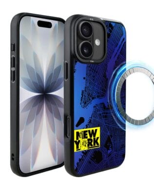 Etui do iPhone 17 IBIZU DropGuard Matt z MagSafe, mapy świata, New York