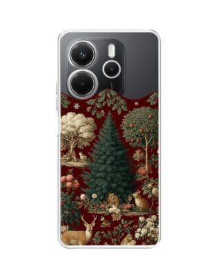 Etui do Xiaomi Redmi Note 14 4G przeźroczyste, silikonowe Flexi, Zimowa magia, świąteczny las