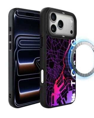 Etui do iPhone 17 Pro IBIZU DropGuard Matt z MagSafe, mapy świata, Tokyo
