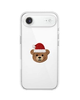 Etui do iPhone Air przeźroczyste, silikonowe Flexi, Przytulne święta, Miś mikołajek