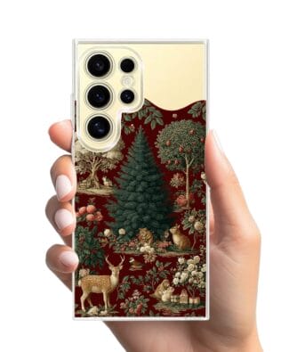 Etui do Samsung Galaxy S24 Ultra z MagSafe przeźroczyste, silikonowe Flexi, Zimowa magia, świąteczny las
