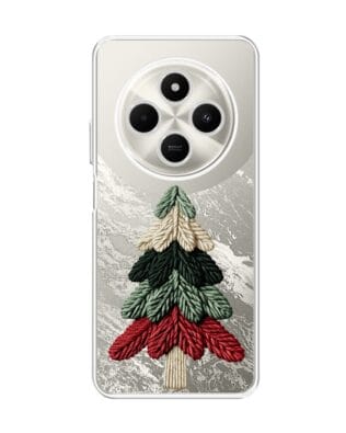 Etui do Xiaomi POCO C75 przeźroczyste, silikonowe Flexi, Przytulne święta, Dziana choinka