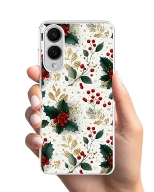 Etui do Samsung Galaxy S25 Edge z MagSafe przeźroczyste, silikonowe Flexi, Przytulne święta, Ozdoby świąteczne