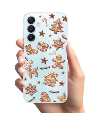 Etui do Samsung Galaxy M35 5G przeźroczyste, silikonowe Flexi, Magia pierniczków