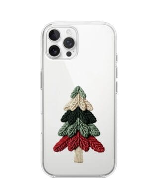 Etui do iPhone 12 Pro przeźroczyste, silikonowe Flexi, Przytulne święta, Dziana choinka