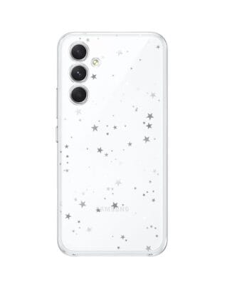 Etui do Samsung Galaxy A54 5G przeźroczyste, silikonowe Flexi, Zimowa magia, Szampańskie gwiazdki