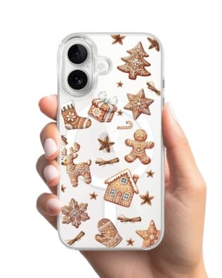 Etui do iPhone 16 Plus z MagSafe przeźroczyste, silikonowe Flexi, Magia pierniczków