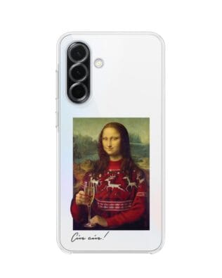 Etui do Samsung Galaxy A36 5G przeźroczyste, silikonowe Flexi, Mona Lisa z szampanem