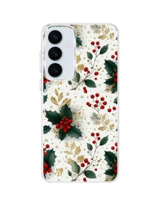 Etui do Samsung Galaxy A55 5G z MagSafe przeźroczyste, silikonowe Flexi, Przytulne święta, Ozdoby świąteczne