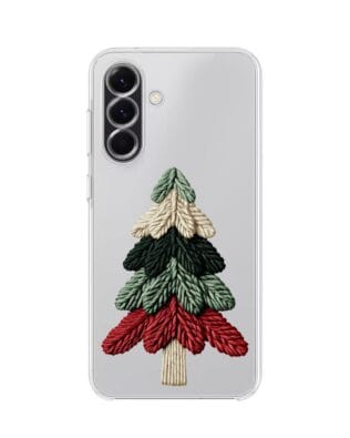 Etui do Samsung Galaxy A56 5G przeźroczyste, silikonowe Flexi, Przytulne święta, Dziana choinka