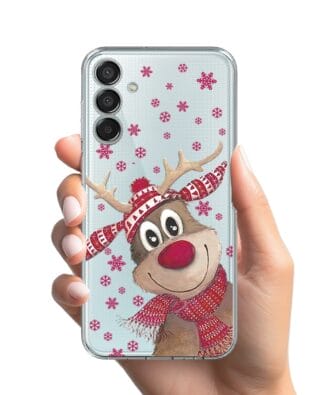 Etui do Samsung Galaxy M15 5G przeźroczyste, silikonowe Flexi, Renifer