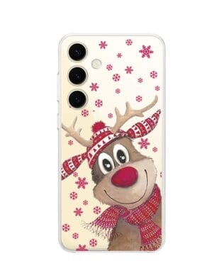 Etui do Samsung Galaxy S24 przeźroczyste, silikonowe Flexi, Renifer