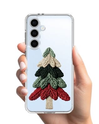 Etui do Samsung Galaxy S24 FE przeźroczyste, silikonowe Flexi, Przytulne święta, Dziana choinka