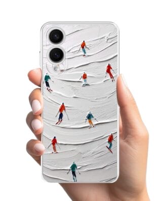 Etui do Samsung Galaxy S25 Edge przeźroczyste, silikonowe Flexi, Zimowa magia, Narciarski obraz