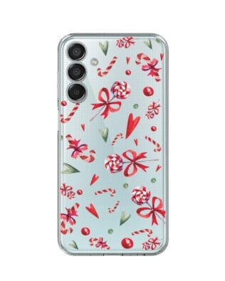 Etui do Samsung Galaxy M15 5G przeźroczyste, silikonowe Flexi, Cukierki świąteczne