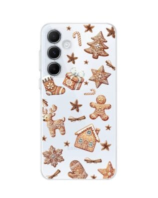 Etui do Samsung Galaxy A55 5G przeźroczyste, silikonowe Flexi, Magia pierniczków