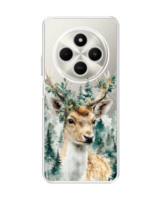 Etui do Xiaomi POCO C75 przeźroczyste, silikonowe Flexi, Przytulne święta, Leśny jelonek