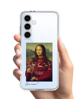 Etui do Samsung Galaxy S24 FE przeźroczyste, silikonowe Flexi, Mona Lisa z szampanem