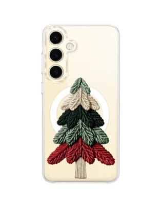 Etui do Samsung Galaxy S24 Plus z MagSafe przeźroczyste, silikonowe Flexi, Przytulne święta, Dziana choinka