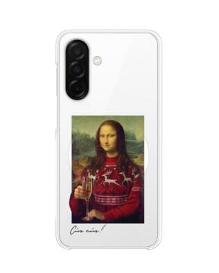 Etui do Samsung Galaxy A26 5G z MagSafe przeźroczyste, silikonowe Flexi, Mona Lisa z szampanem