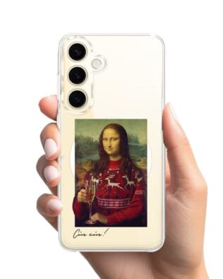 Etui do Samsung Galaxy S24 Plus z MagSafe przeźroczyste, silikonowe Flexi, Mona Lisa z szampanem