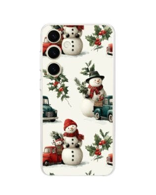 Etui do Samsung Galaxy S24 przeźroczyste, silikonowe Flexi, Przytulne święta, Zimowe miasteczko