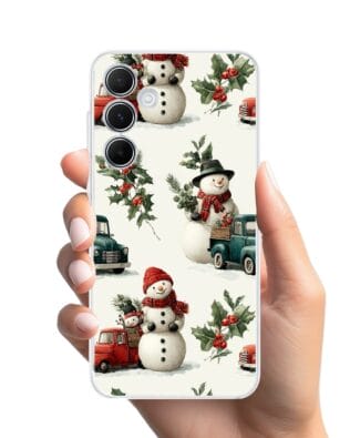 Etui do Samsung Galaxy A35 5G przeźroczyste, silikonowe Flexi, Przytulne święta, Zimowe miasteczko