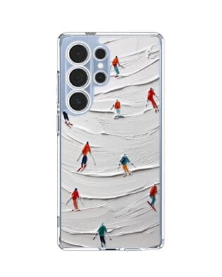 Etui do Samsung Galaxy S25 Ultra przeźroczyste, silikonowe Flexi, Zimowa magia, Narciarski obraz