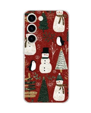 Etui do Samsung Galaxy S23 Plus przeźroczyste, silikonowe Flexi, Przytulne święta, Rustykalna świąteczna kraina