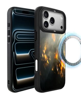 Etui do iPhone 17 Pro IBIZU DropGuard Matt z MagSafe, Twilight Dreams, Golden Sparks