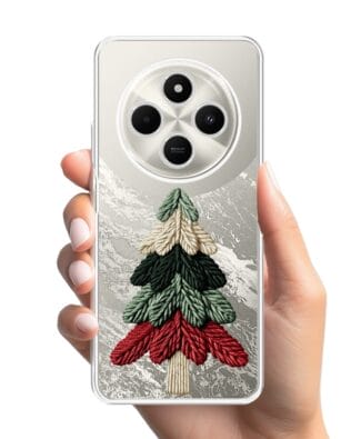 Etui do Xiaomi POCO C75 przeźroczyste, silikonowe Flexi, Przytulne święta, Dziana choinka