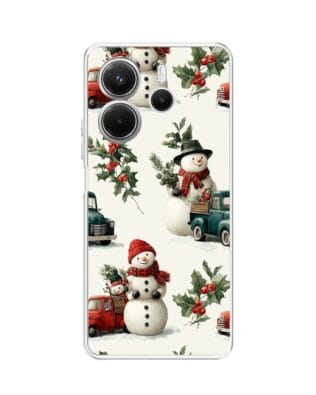 Etui do Xiaomi Redmi Note 14 4G przeźroczyste, silikonowe Flexi, Przytulne święta, Zimowe miasteczko