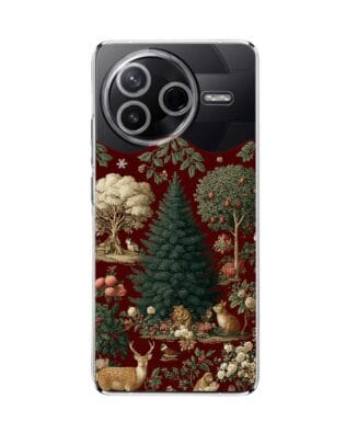 Etui do Xiaomi POCO F7 Pro przeźroczyste, silikonowe Flexi, Zimowa magia, świąteczny las