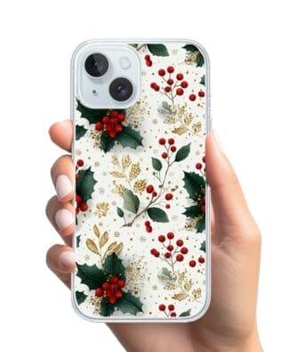 Etui do iPhone 15 Plus przeźroczyste, silikonowe Flexi, Przytulne święta, Ozdoby świąteczne