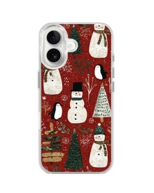 Etui do iPhone 16 Plus z MagSafe przeźroczyste, silikonowe Flexi, Przytulne święta, Rustykalna świąteczna kraina