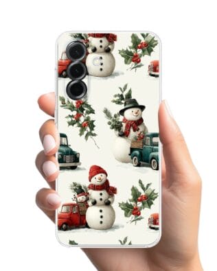 Etui do Samsung Galaxy A36 5G przeźroczyste, silikonowe Flexi, Przytulne święta, Zimowe miasteczko