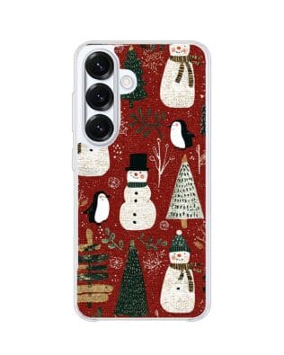 Etui do Samsung Galaxy S25 Plus z MagSafe przeźroczyste, silikonowe Flexi, Przytulne święta, Rustykalna świąteczna kraina