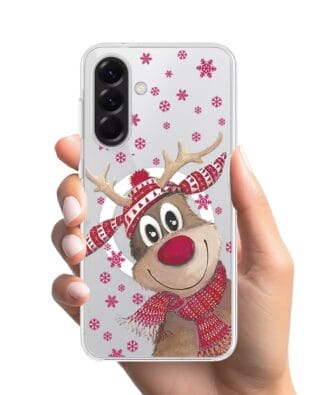 Etui do Samsung Galaxy A56 5G z MagSafe przeźroczyste, silikonowe Flexi, Renifer