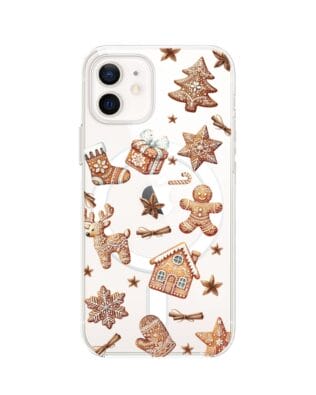 Etui do iPhone 12 z MagSafe przeźroczyste, silikonowe Flexi, Magia pierniczków