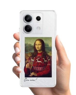 Etui do Xiaomi Redmi Note 13 Pro 5G przeźroczyste, silikonowe Flexi, Mona Lisa z szampanem