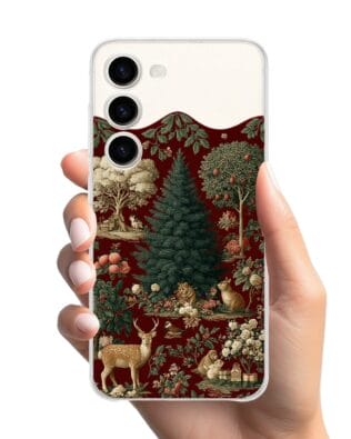 Etui do Samsung Galaxy S23 FE 5G przeźroczyste, silikonowe Flexi, Zimowa magia, świąteczny las