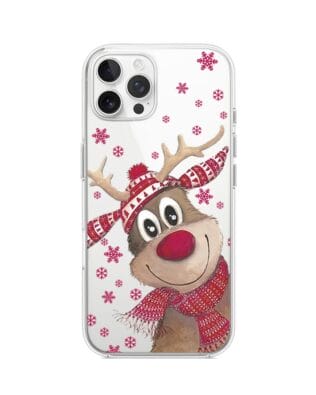 Etui do iPhone 12 Pro przeźroczyste, silikonowe Flexi, Renifer