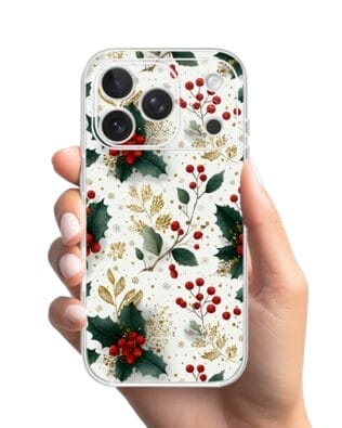 Etui do iPhone 17 Pro przeźroczyste, silikonowe Flexi, Przytulne święta, Ozdoby świąteczne