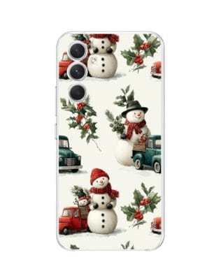 Etui do Samsung Galaxy A54 5G przeźroczyste, silikonowe Flexi, Przytulne święta, Zimowe miasteczko