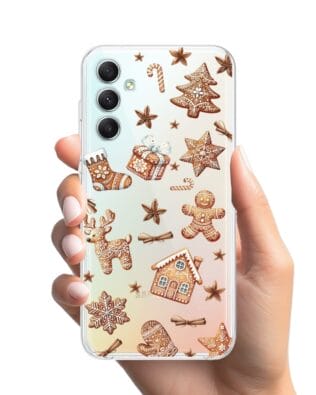 Etui do Samsung Galaxy A34 5G przeźroczyste, silikonowe Flexi, Magia pierniczków