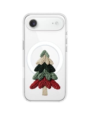Etui do iPhone Air z MagSafe przeźroczyste, silikonowe Flexi, Przytulne święta, Dziana choinka