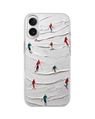 Etui do iPhone 17 przeźroczyste, silikonowe Flexi, Zimowa magia, Narciarski obraz