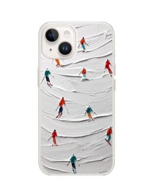 Etui do iPhone 13 Mini z MagSafe przeźroczyste, silikonowe Flexi, Zimowa magia, Narciarski obraz